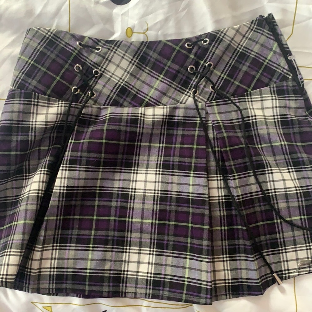It’s a skirt I bought. It’s purple and grey